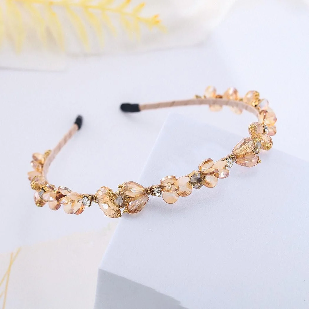 Вінтажний обруч для волосся IYOU зі стразами, фото №6