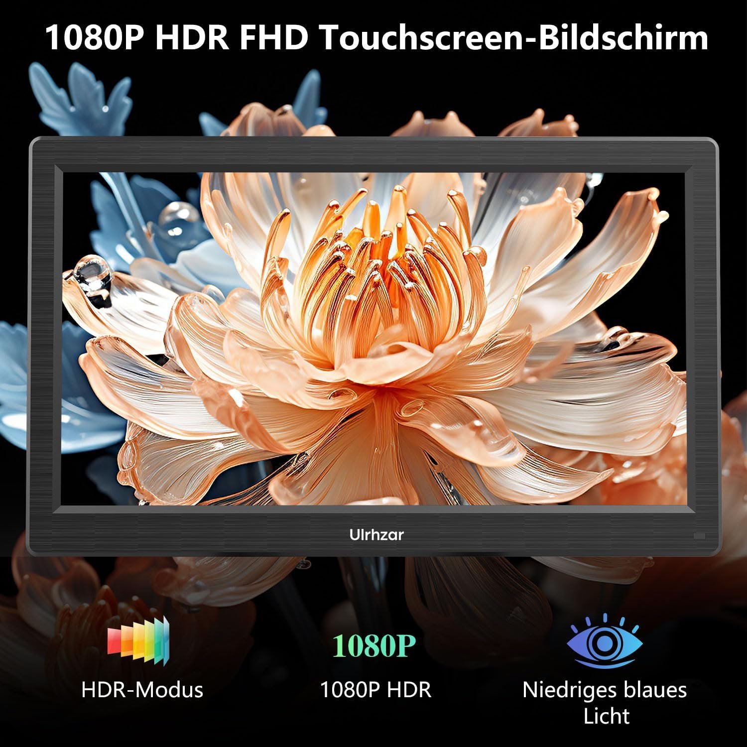 Портативний монітор 15.6'' Ulrhzar HD-156 Full HD IPS 60 Гц Black, фото №3