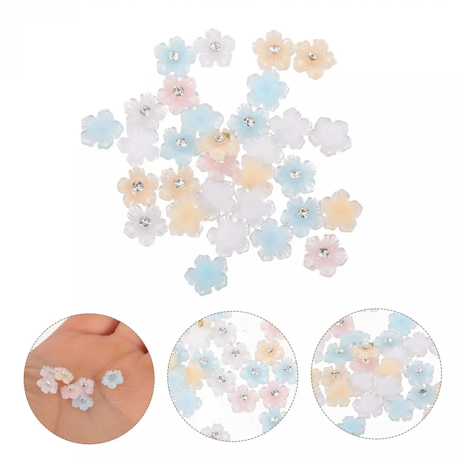 Прикраса для нігтів PLAFOPE 2 пакети з квітковим візерунком, підвіски-стрази, фото №8