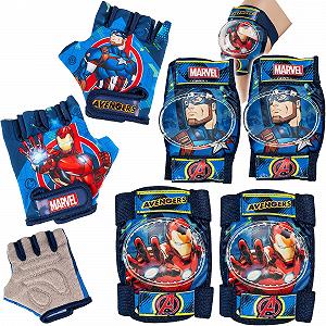 Комплект защиты Avengers: наколенники, налокотники, велосипедные перчатки, для детей от 4 до 12 лет - Фото 1