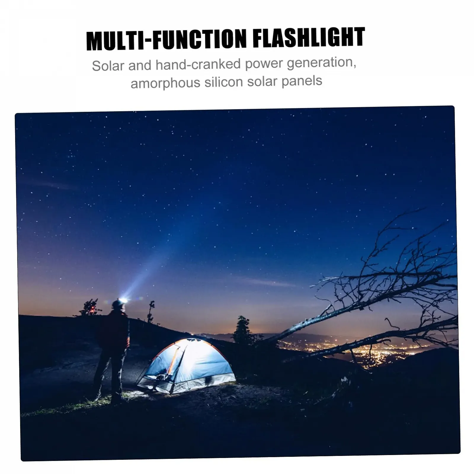 Ручний ліхтарик HEMOTON Міні ліхтарик з ручною рукояткою Сонячний для виживання для кемпінгу Піших прогулянок Домашнього використання, фото №5