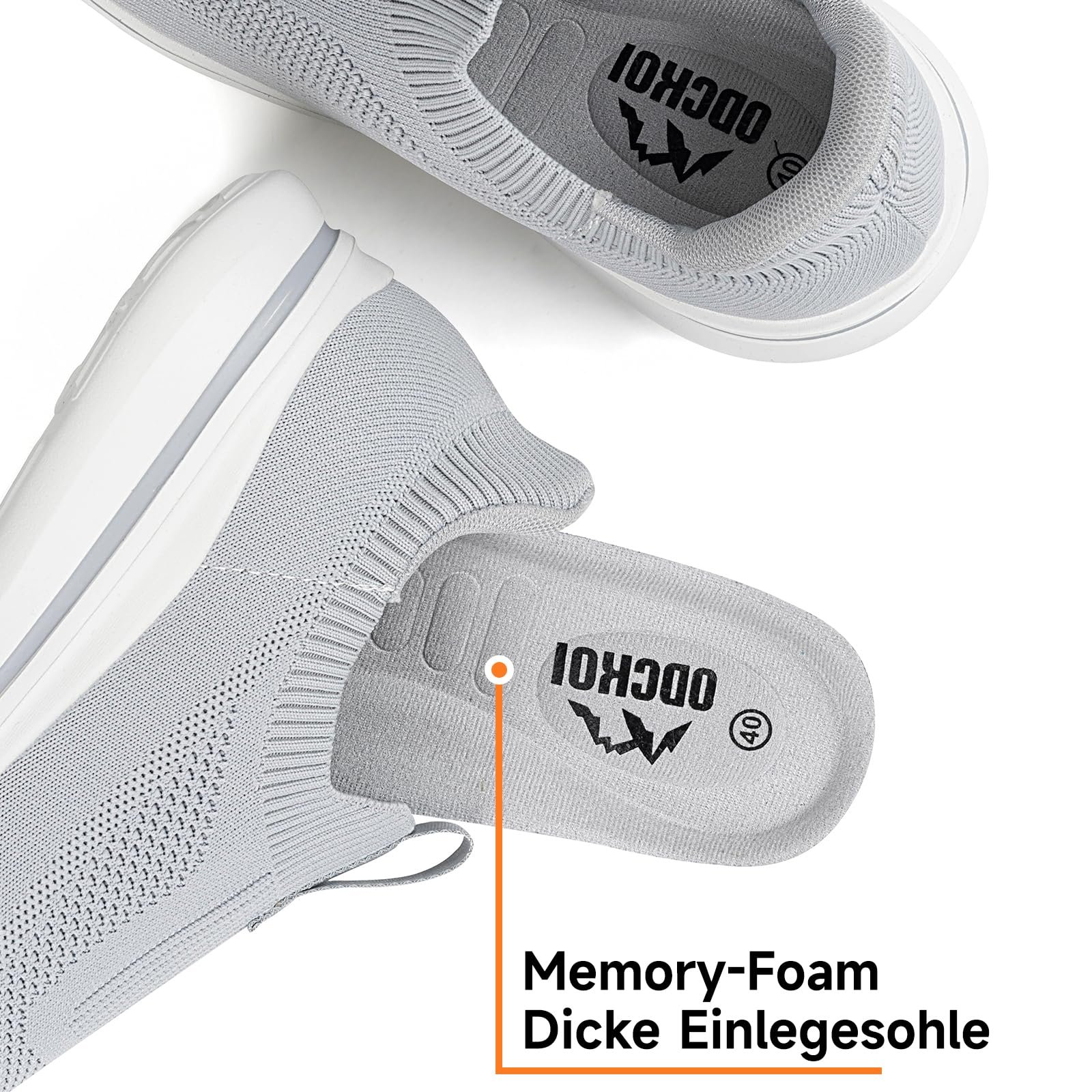 Чоловічі сліпони для ходьби ODCKOI, дихаючі легкі кросівки, атлетичні нековзкі кросівки для бігу, фото №5