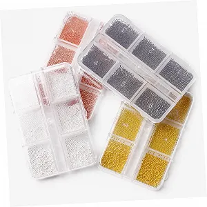 Бусины Стальные Abaodam, 8 коробок, икорные бусины для DIY наборов украшений, девочек, шпильки для ногтей, нейл-арт, украшения для ногтей, декоративные икорные бусины, ювелирные бусины, принадлежности для ногтей synthetic.ua - Фото 1