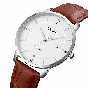 Годинник Skmei 1801LSIBN Silver-White Brown Leather synthetic.ua - Фото 1