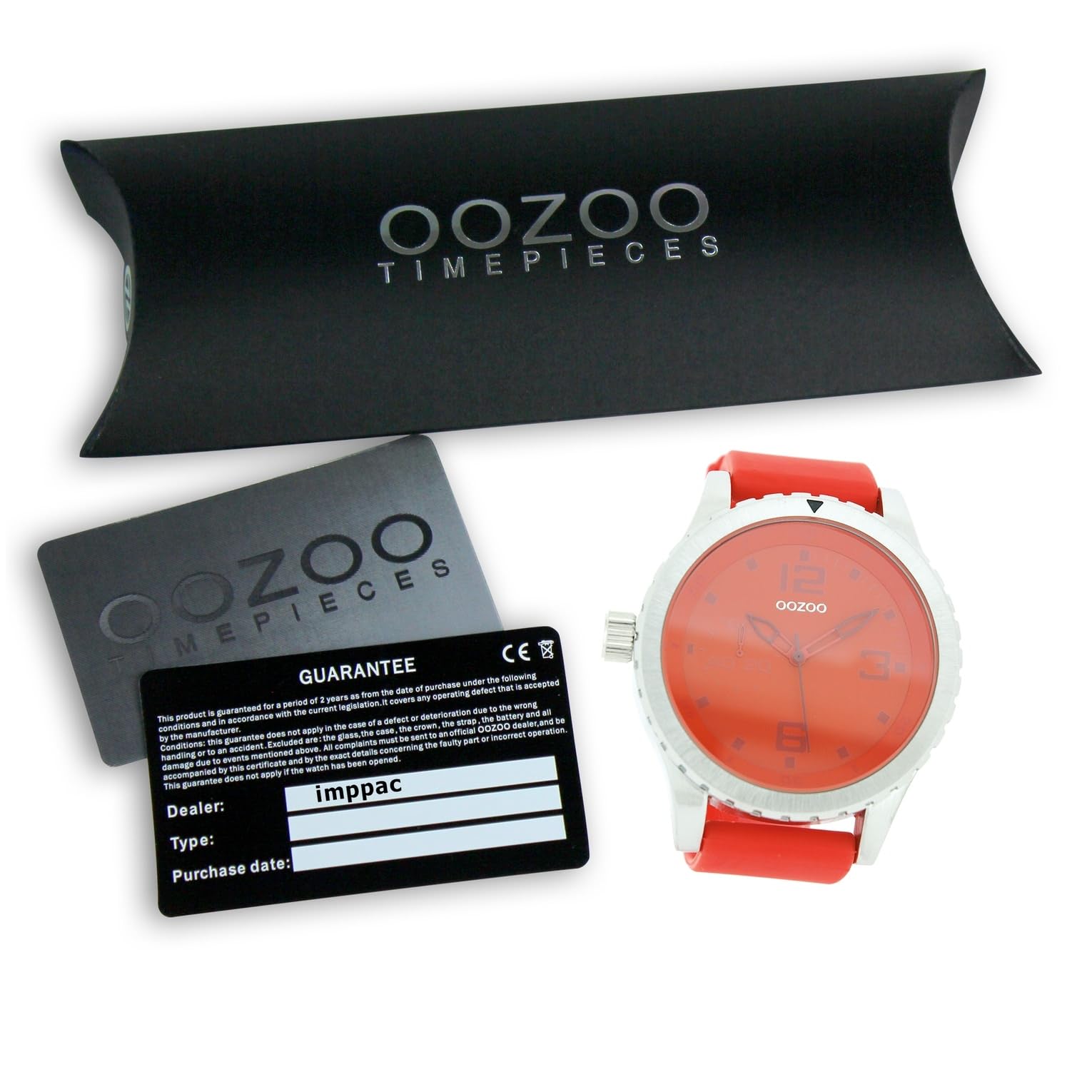 Часы Oozoo Vintage UOC3670A Унисекс Аналоговые Оранжевые Кожаные, Серебристо-Оранжевый Ремешок, фото №4