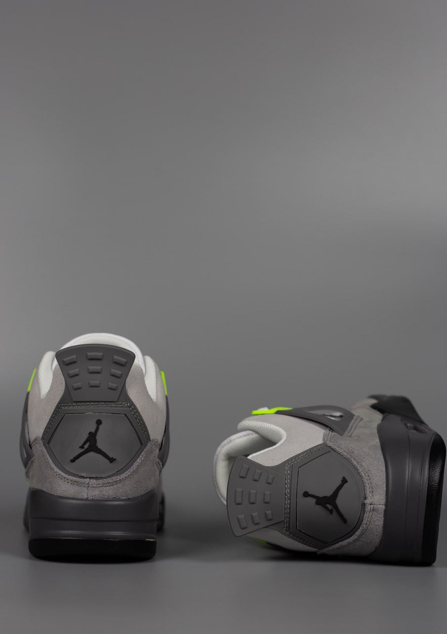 Кроссовки Nike Air Jordan 4 Retro Grey light green, фото №6