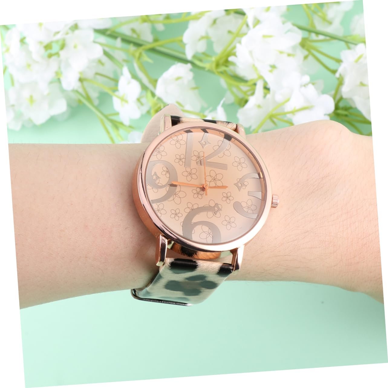 Жіночий годинник Круглий OATIPHO Кварцовий годинник Леопардовий, фото №8