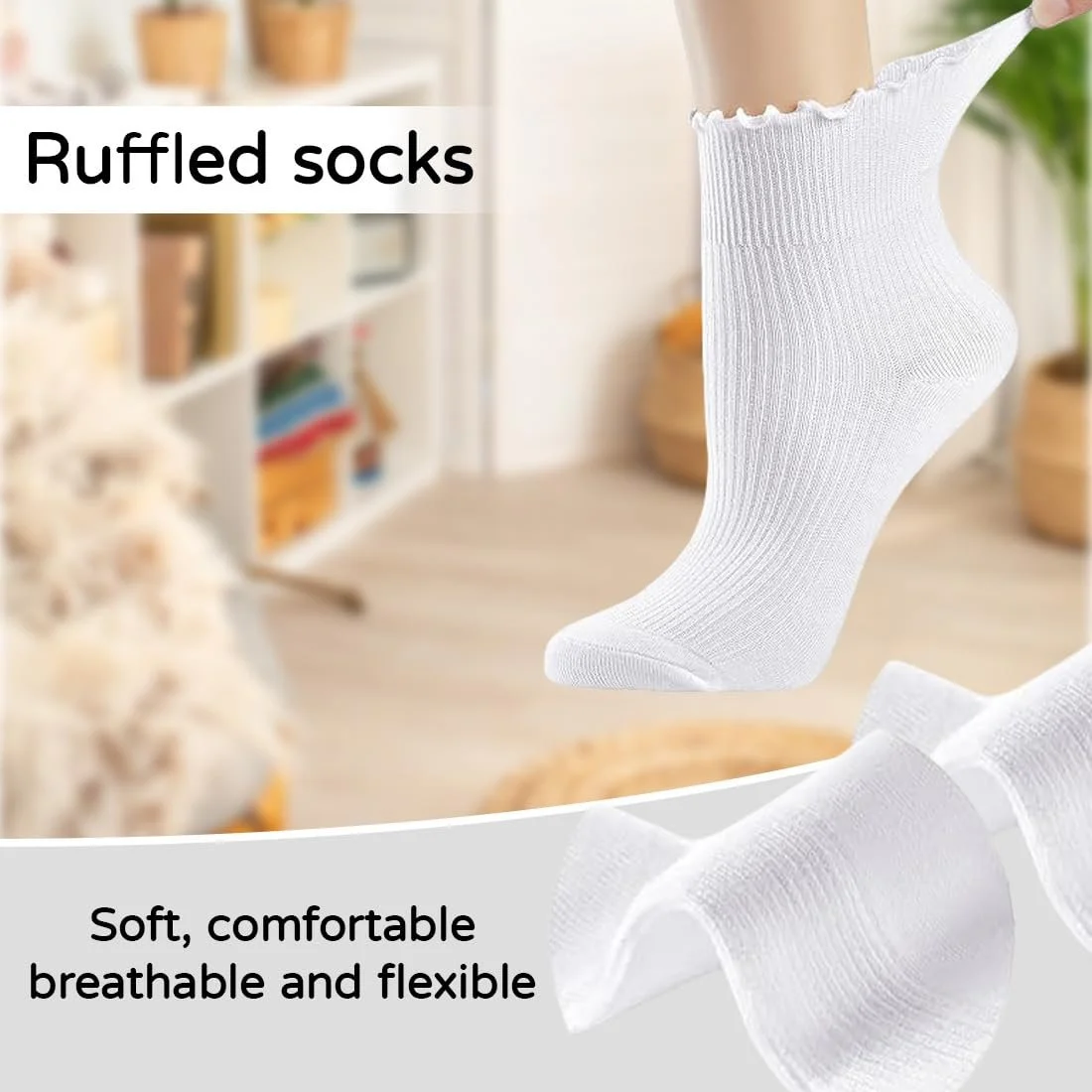 Шкарпетки Жіночі з оборками М'які, 2 пари, фото №3