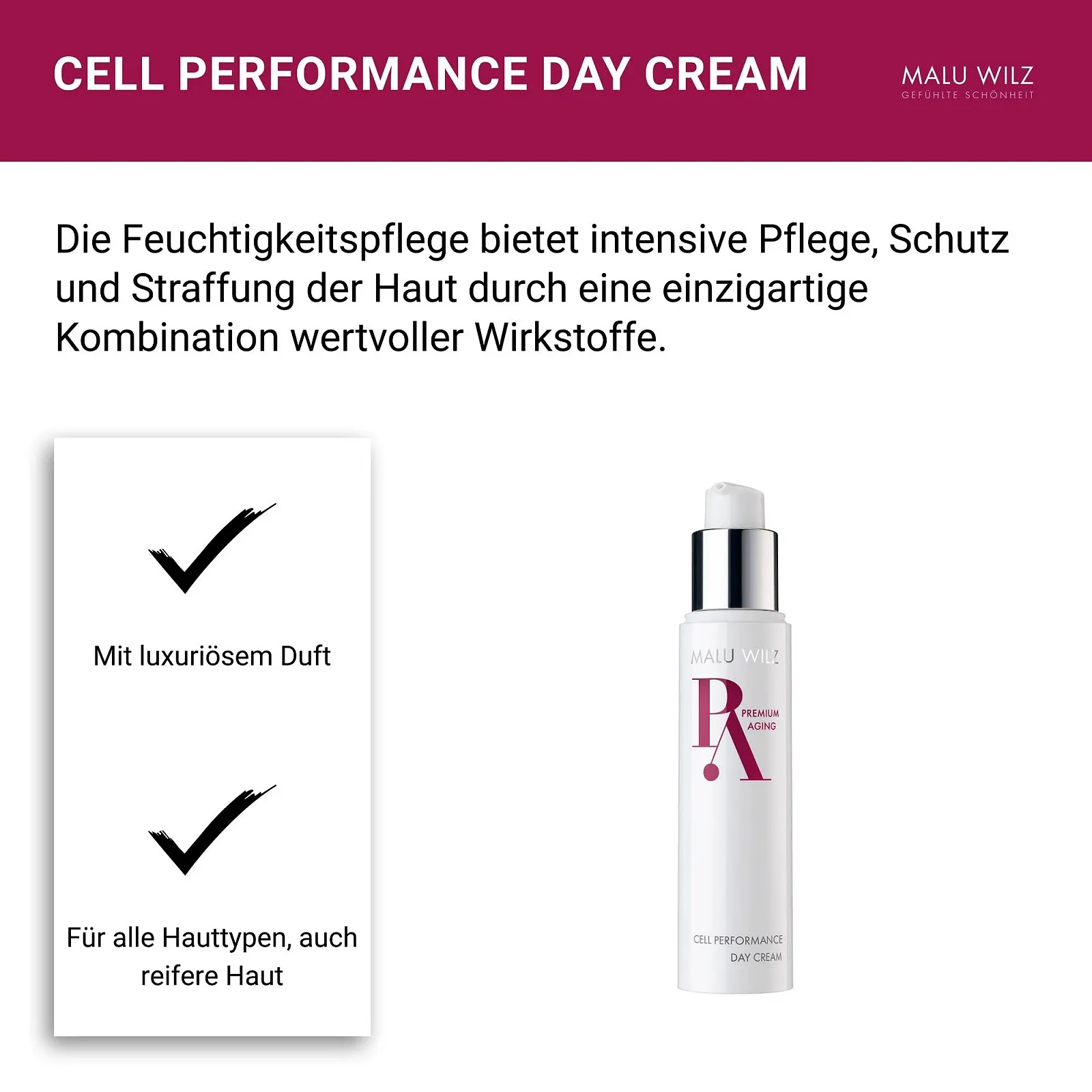 Денний крем Malu Wilz Premium Aging Cell Performance для сухої шкіри 50 мл, фото №5