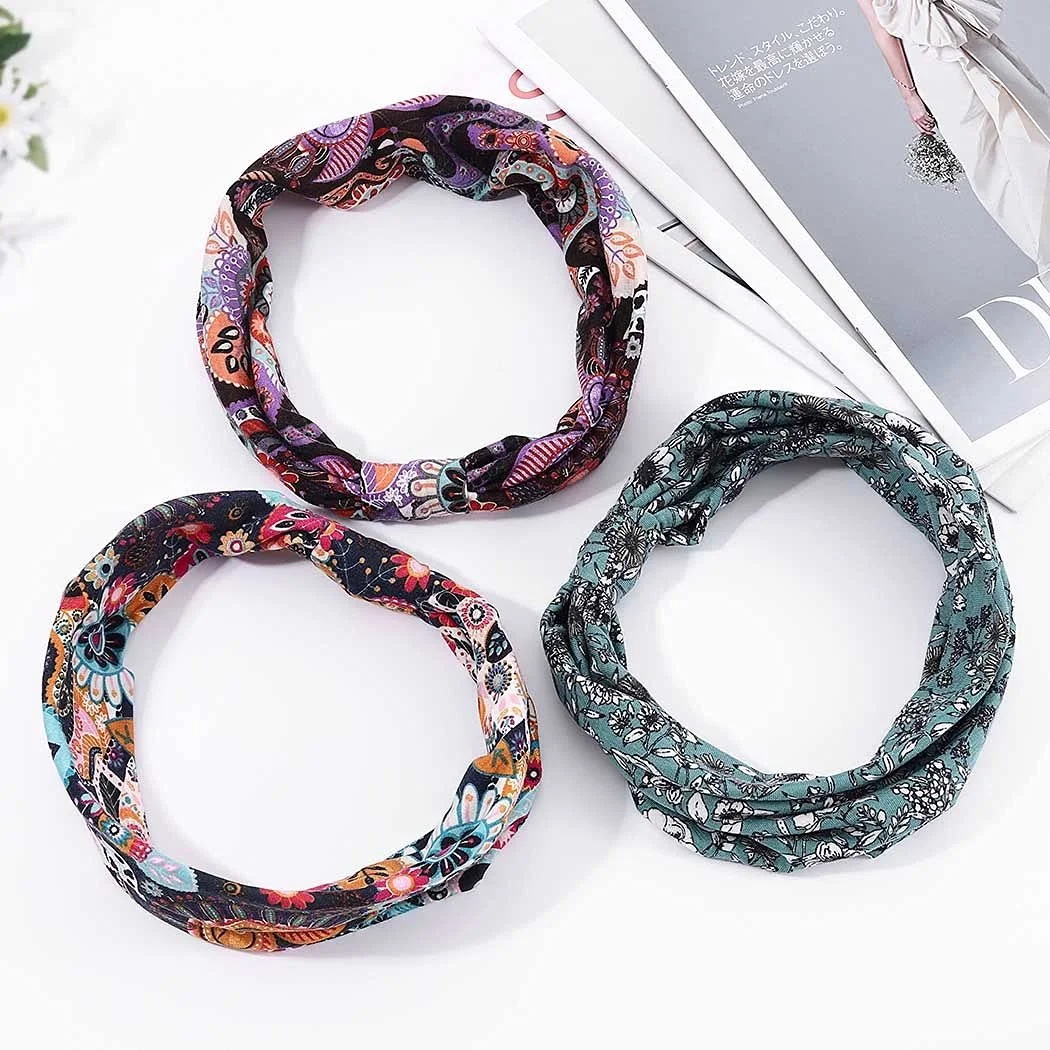 Пов'язка на голову для йоги Yean Широка Квіткова, фото №3 Пов'язка на голову для йоги Yean Широка Квіткова, фото №3