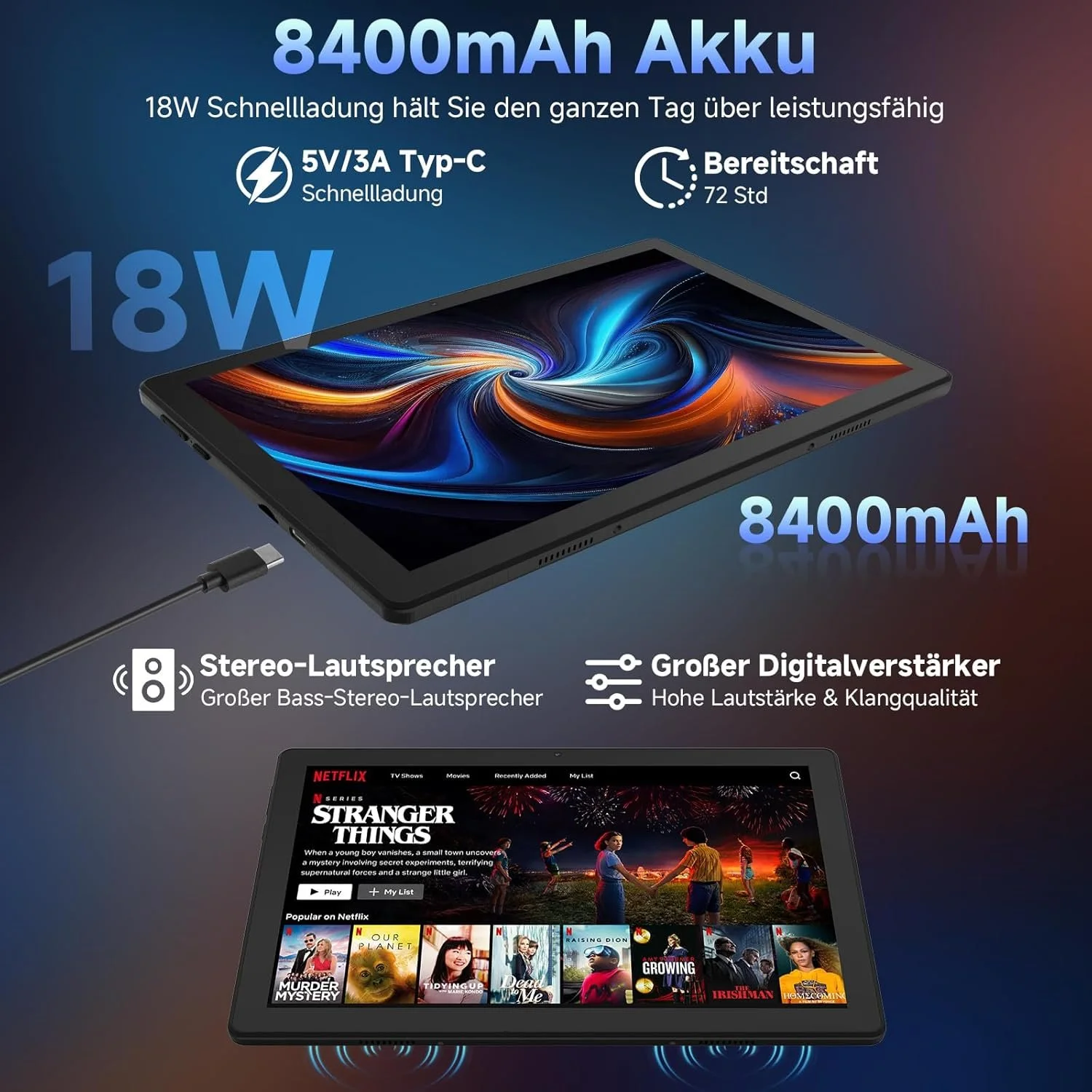 Планшет 11.5" Full HD Ainmel G9A 6+24/128Gb 5G 8 ядер Android 15 8400 mAh Черный, фото №6 Планшет 11.5" Full HD Ainmel G9A 6+24/128Gb 5G 8 ядер Android 15 8400 mAh Черный, фото №6