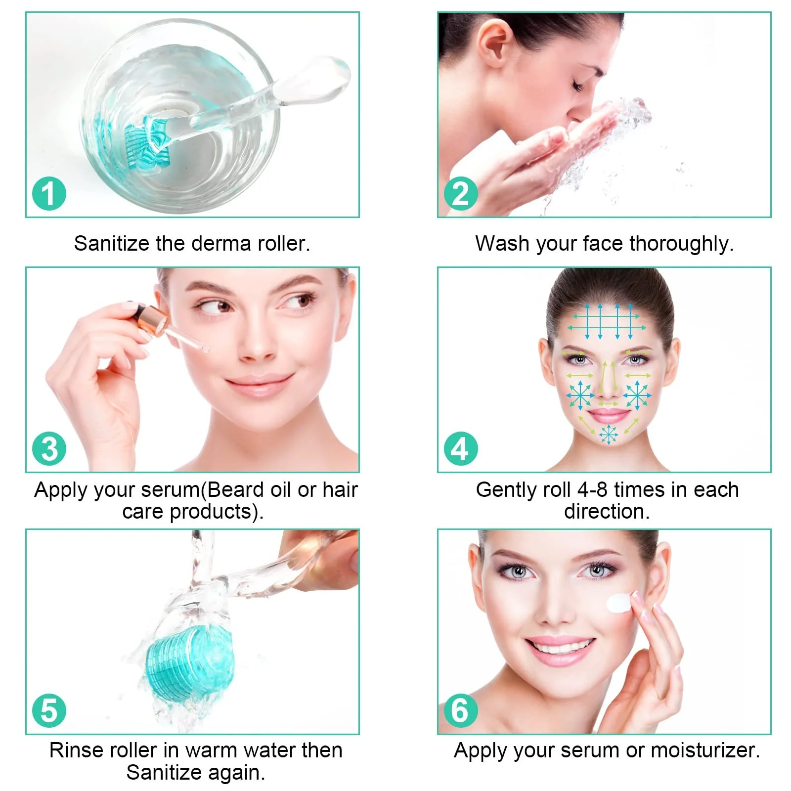 Derma Roller 0.3 мм, система мікроголок для шкіри, проти старіння, від прищів, розтяжок, целюліту, фото №6