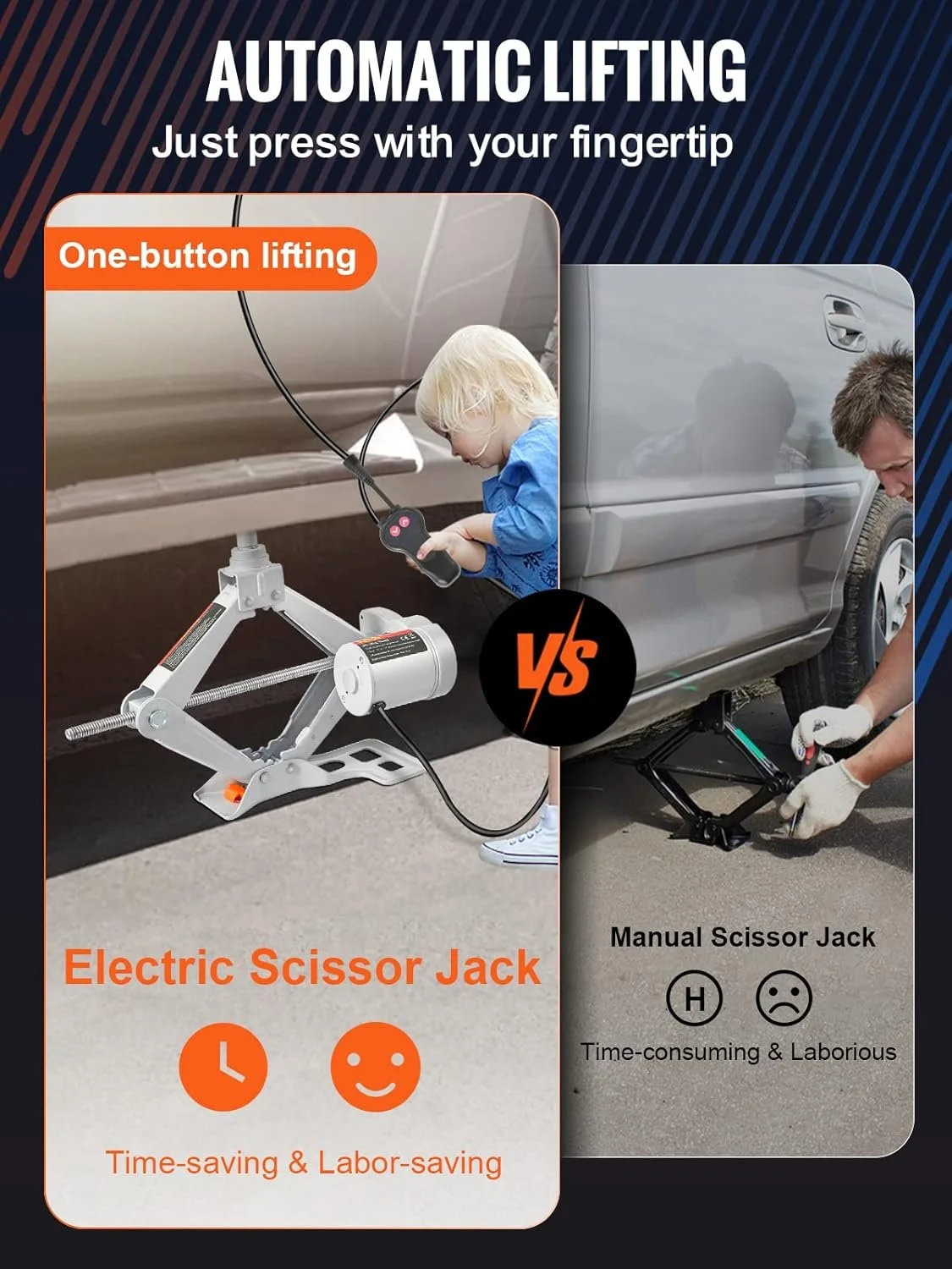 Електричний автомобільний домкрат VEVOR 120-370/170-420MM Lift Jack2 Сірий, фото №4