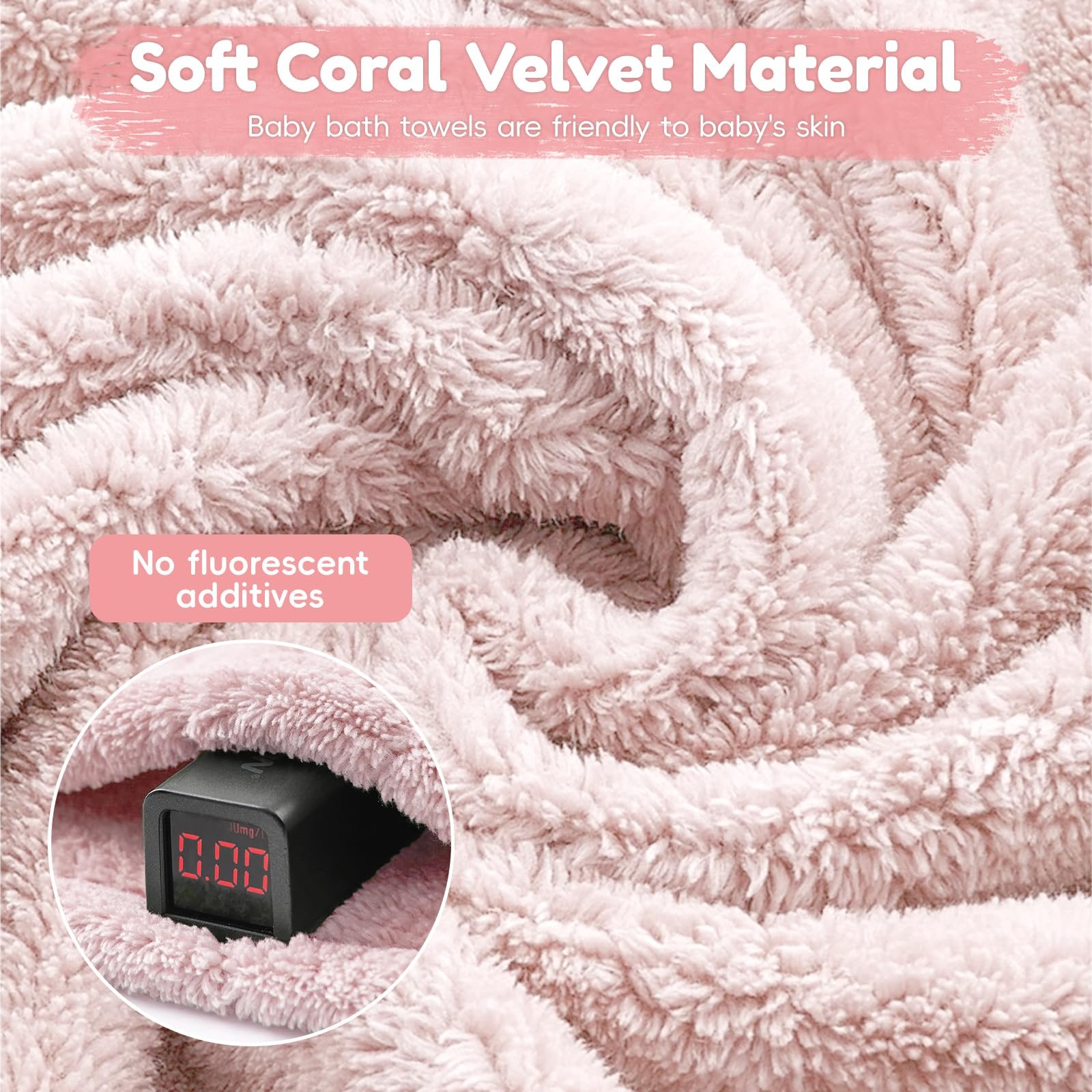 Полотенце с капюшоном Coral Fleece 70 x 140 см, розовый, фото №5