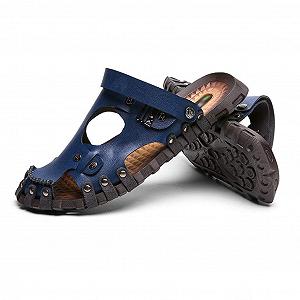 Шлепанцы CrEev Летние Шлепанцы Из Натуральной Кожи Пляжные - Фото 1