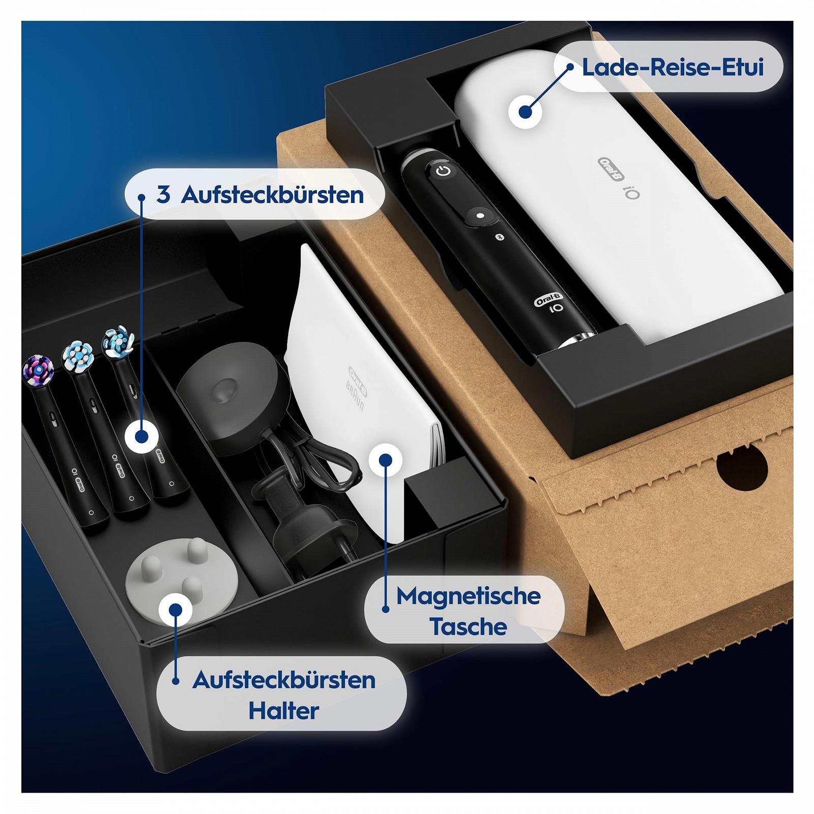 Зубная щетка электрическая Oral-B iO Series 9 Plus Edition, 3 сменные насадки, 7 режимов чистки, дорожный чехол с зарядкой, Black Onyx, фото №11