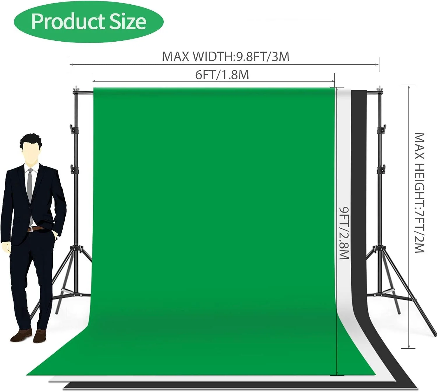 Студійний комплект Andoer D9340EU / 50x70 см софтбокс / Лампа 45 Вт, 5500K / Регульована стійка до 2 м / Чорний, фото №3 Студійний комплект Andoer D9340EU / 50x70 см софтбокс / Лампа 45 Вт, 5500K / Регульована стійка до 2 м / Чорний, фото №3