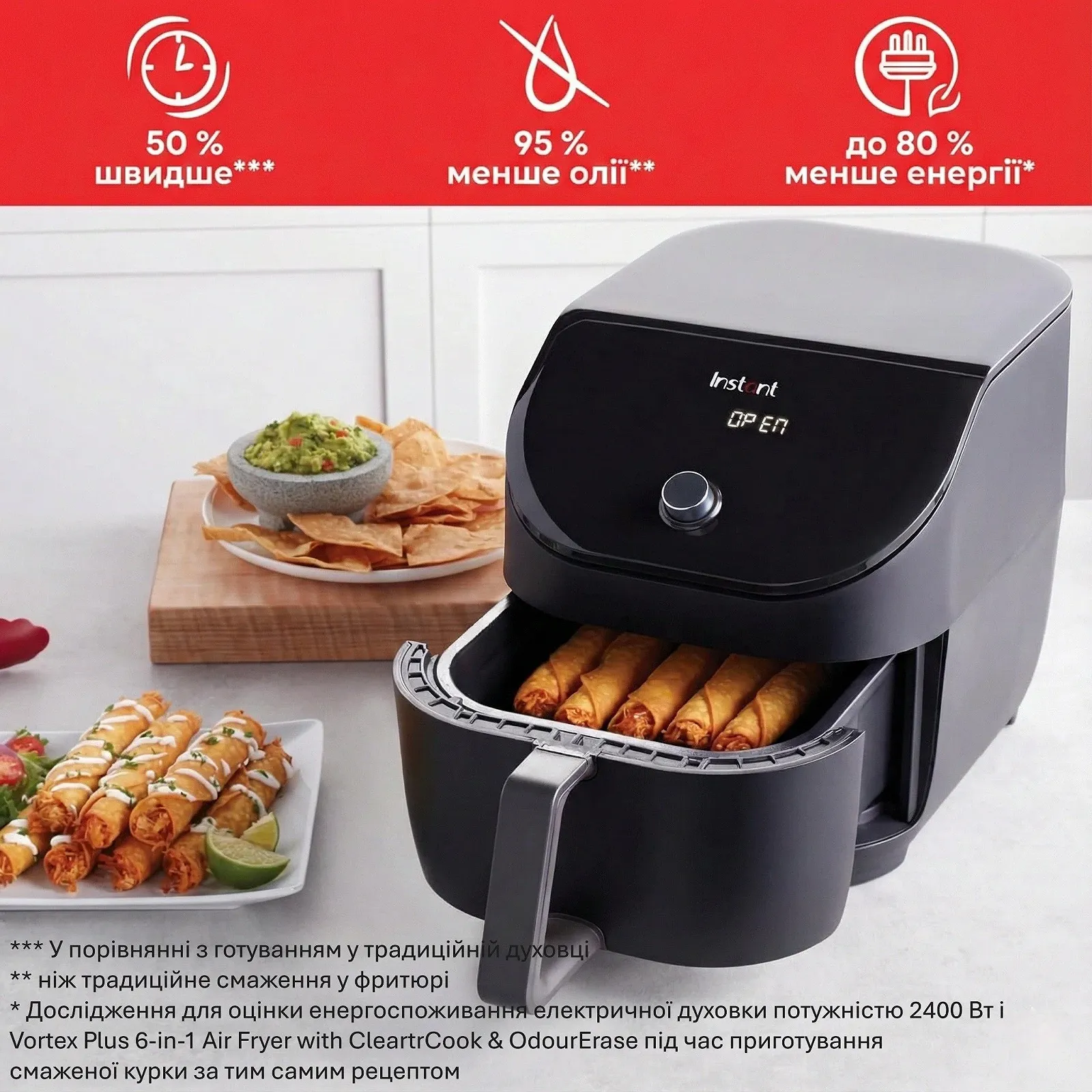 Мультипечь Instant Vortex Slim / 5.7 л / 1700 Вт / Черная, фото №3 Мультипечь Instant Vortex Slim / 5.7 л / 1700 Вт / Черная, фото №3