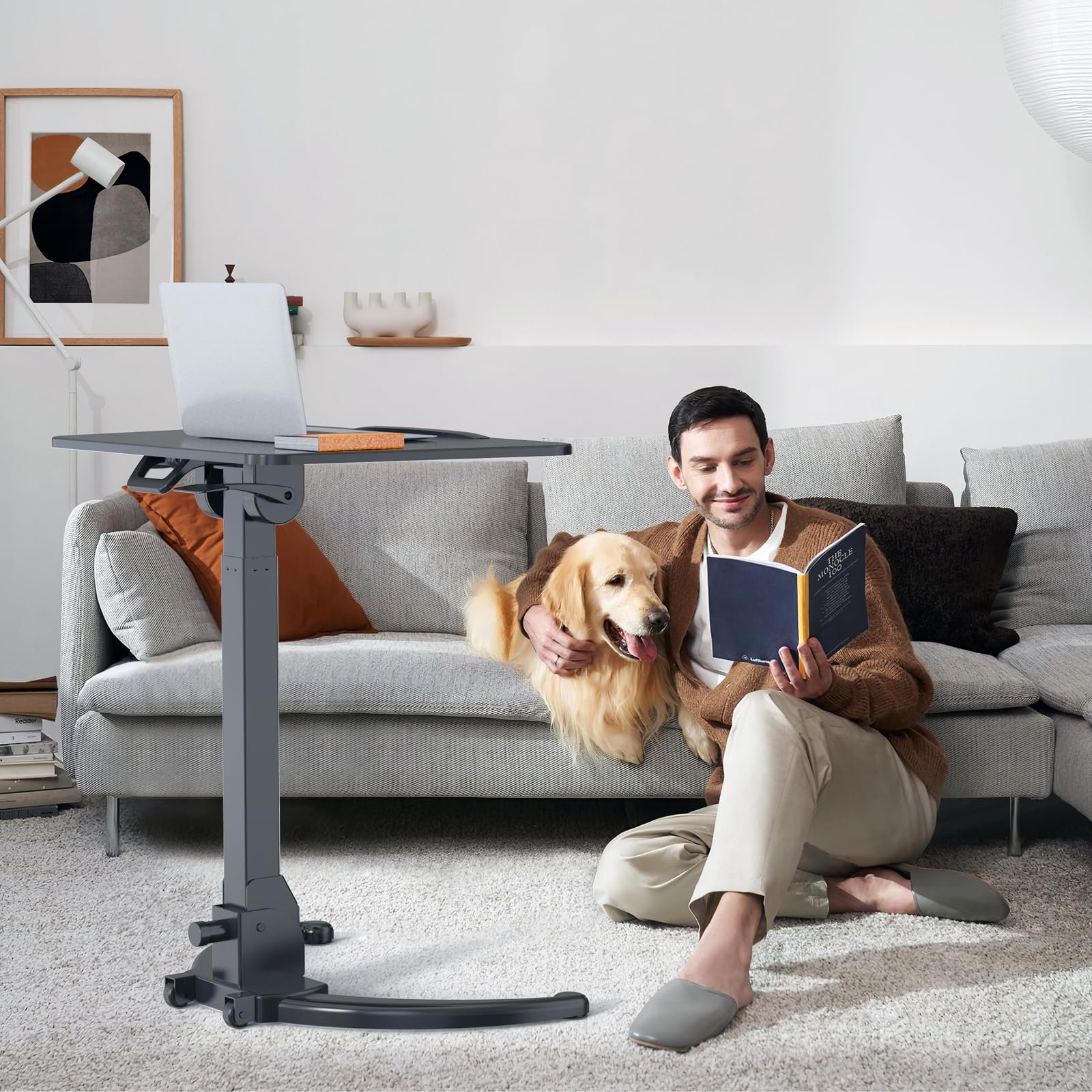 Мобильный столик для ноутбука SVITA WONJU, регулируемый по высоте, черный, фото №4 Мобильный столик для ноутбука SVITA WONJU, регулируемый по высоте, черный, фото №4