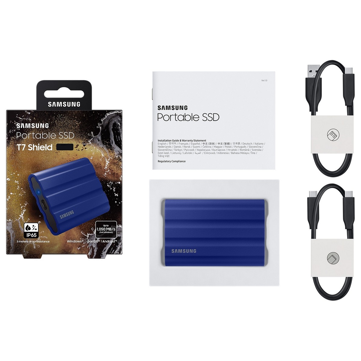 Зовнішній SSD накопичувач Samsung T7 2.0TB Shield Blue (MU-PE2T0R/EU), фото №9