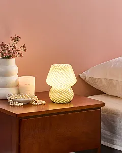 Настільна лампа Beliani Lobo Скляна Зелена Сучасний дизайн Приліжкова для читання synthetic.ua - Фото 1