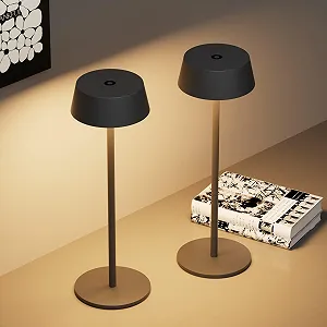 Настільна лампа Klighten Набір 2 шт. Сенсорне керування LED Алюміній Акумуляторна Тепла біла IP65 Водонепроникна - Фото 1