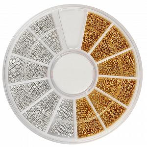 3D Декор для нігтів Кульки-намистини Срібний Золотий - Фото 1