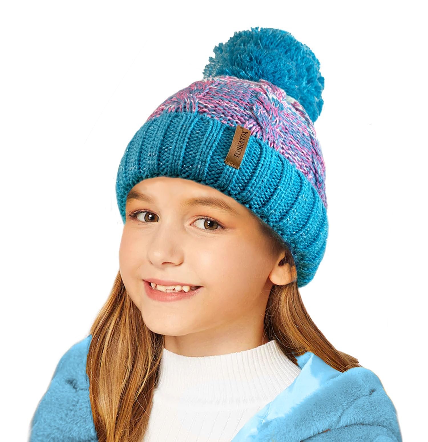 Шапка STORMACTIVE В'язана з помпоном та теплою підкладкою для дівчинки, водонепроникна, фото №1