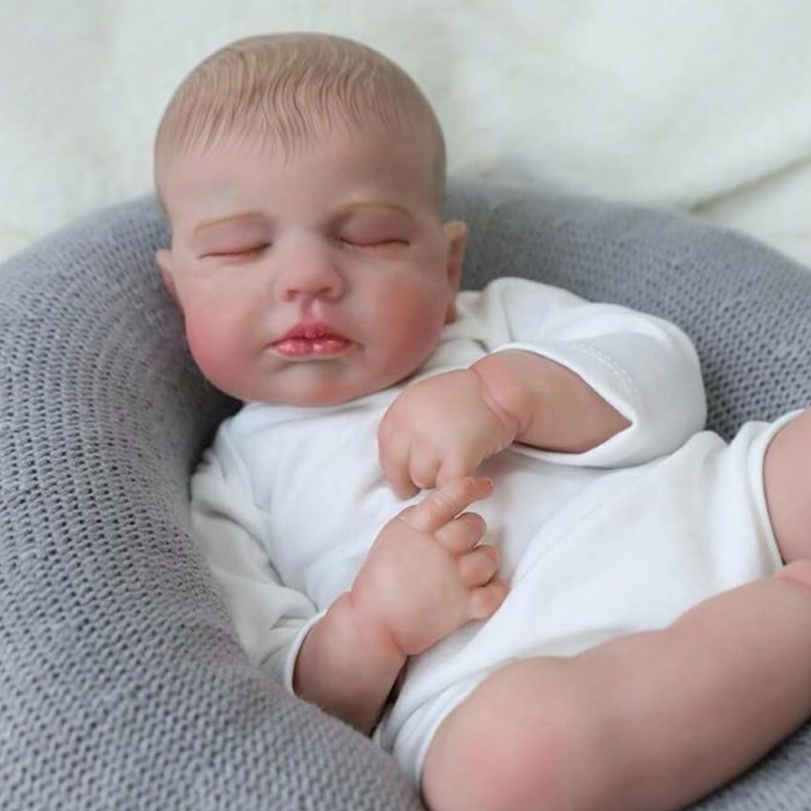 Кукла HEHUZY Reborn 20 Дюймов 50 см с Телом Мягкое Силиконовое Реалистичная Новорождённая Подарок Выглядит Как Настоящий Ребёнок (Мальчики С Закрытыми Глазами), фото №1