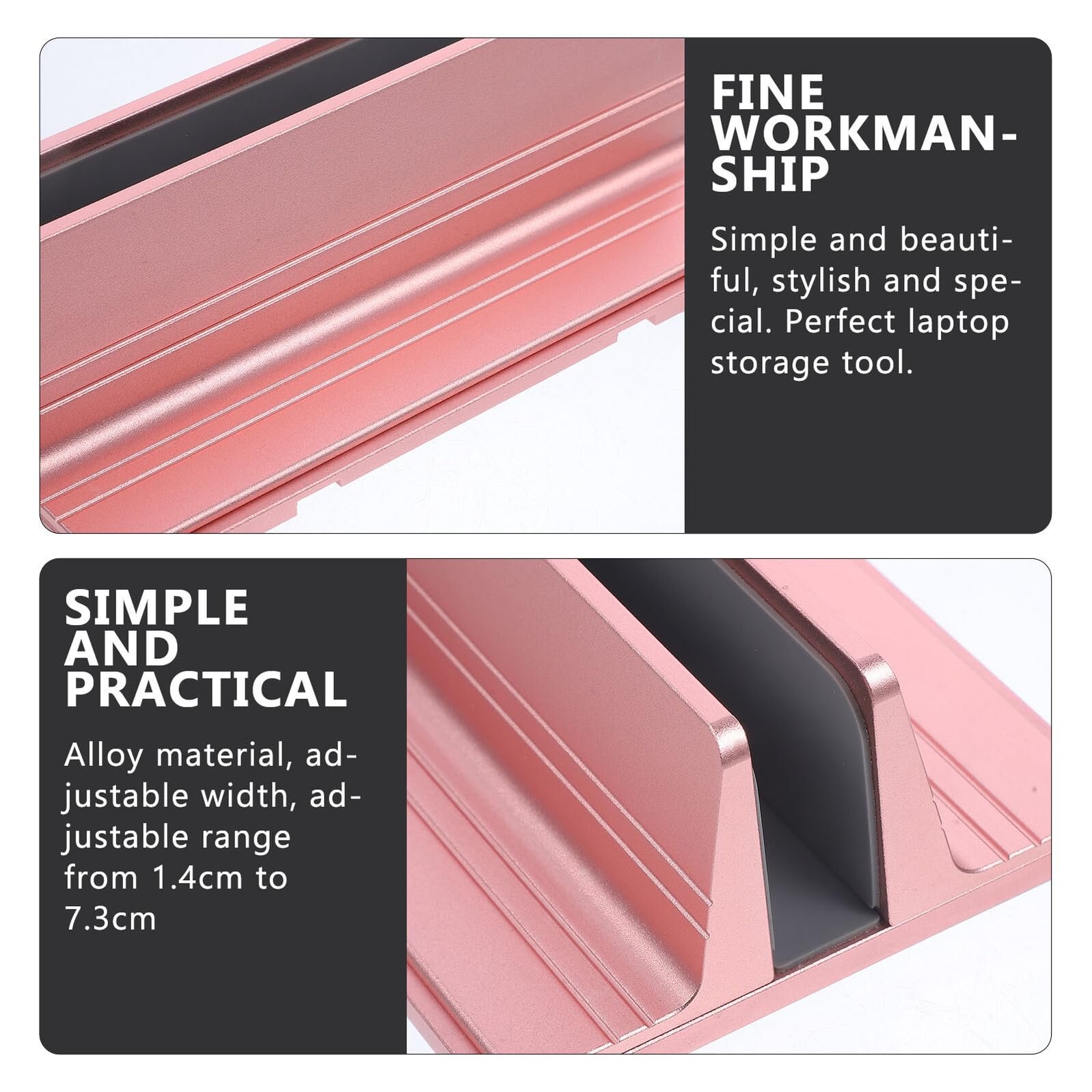 Підставка для ноутбука вертикальна алюмінієва регульована із силіконовим захистом від подряпин, фото №8