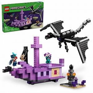 Набір для будівництва LEGO Minecraft 21264 The Ender Dragon and the Final Ship Відеогра Іграшка з 2 мініфігурками Minecraft - Фото 1