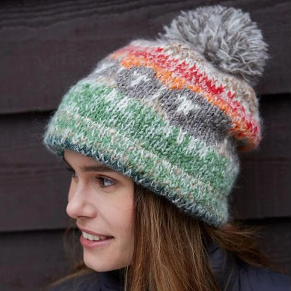 Шапка с помпоном Pachamama Hazy Herdi Серый, серая, фото №2