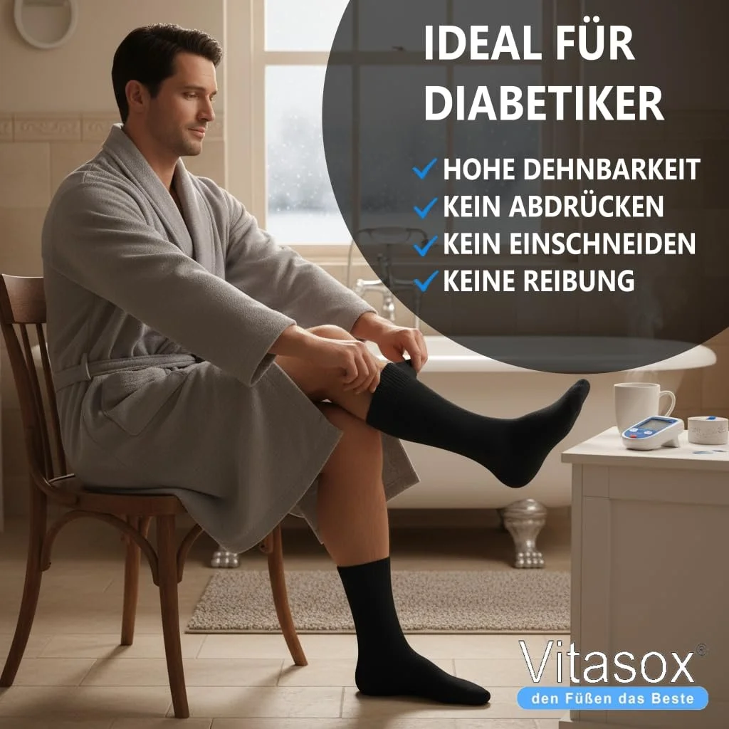 Шкарпетки Vitasox Вовняні для жінок та чоловіків, для діабетиків, зимові, з 10% вовни альпаки, фото №5 Шкарпетки Vitasox Вовняні для жінок та чоловіків, для діабетиків, зимові, з 10% вовни альпаки, фото №5