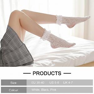 Короткие сетчатые носки - 3 пары женских носков с кружевом, женские носки-сетка, носки с кружевными оборками, носки-браслеты с кружевными оборками для женщин, девочек, школьниц, одежда для костюмов synthetic.ua - Фото 1