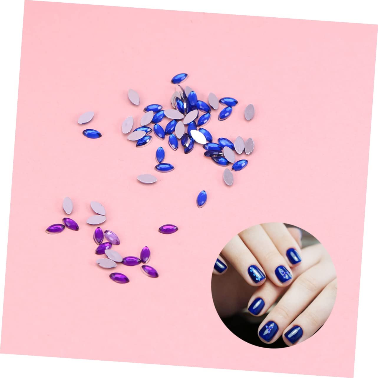 Стрази для нігтів FRCOLOR Різнокольорові Плоскі блискучі для манікюру зі штучними діамантами для дизайну нігтів, фото №4