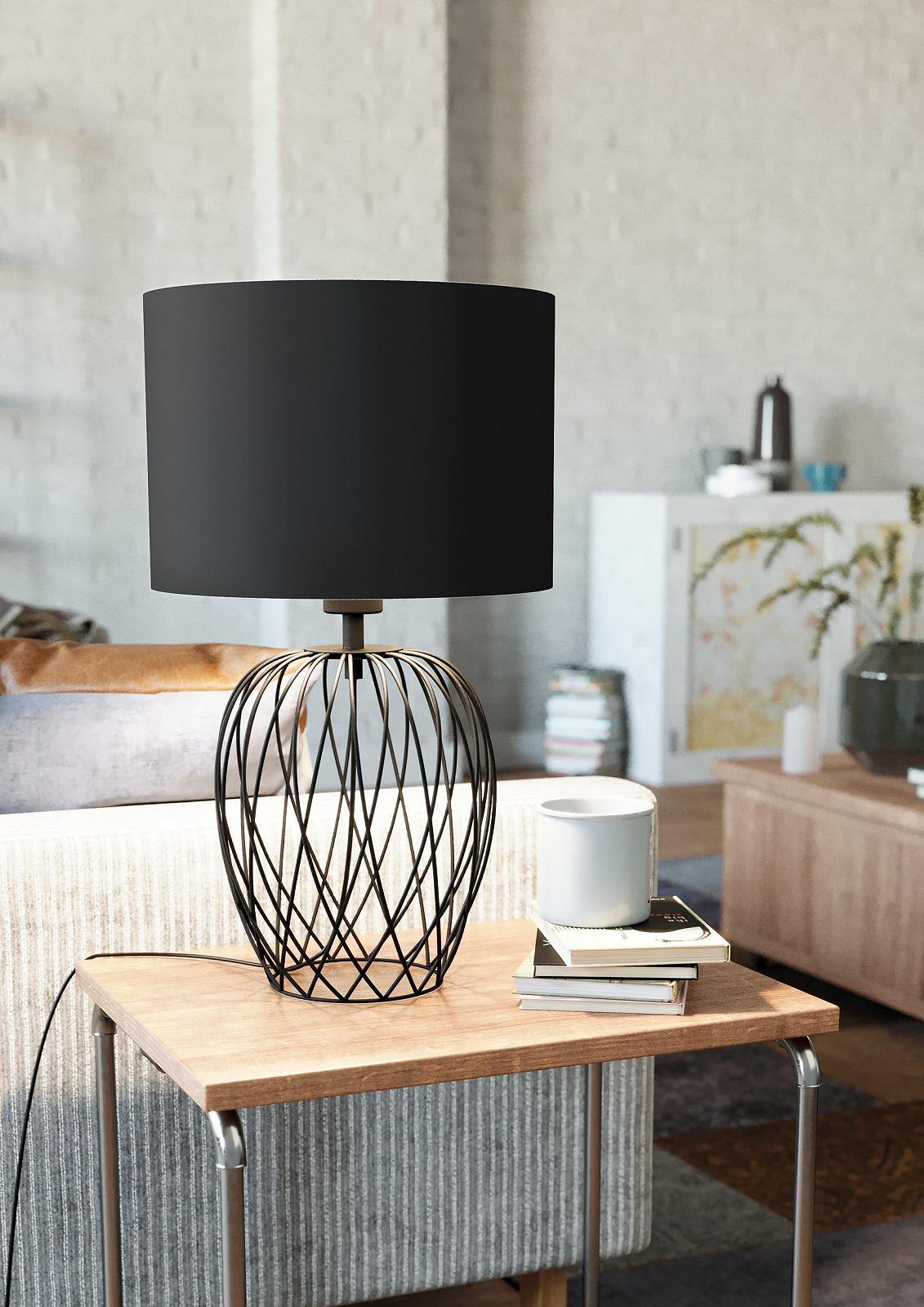Настільна лампа EGLO Nimlet Скандинавський стиль Текстиль та Метал E27 Чорна, фото №3