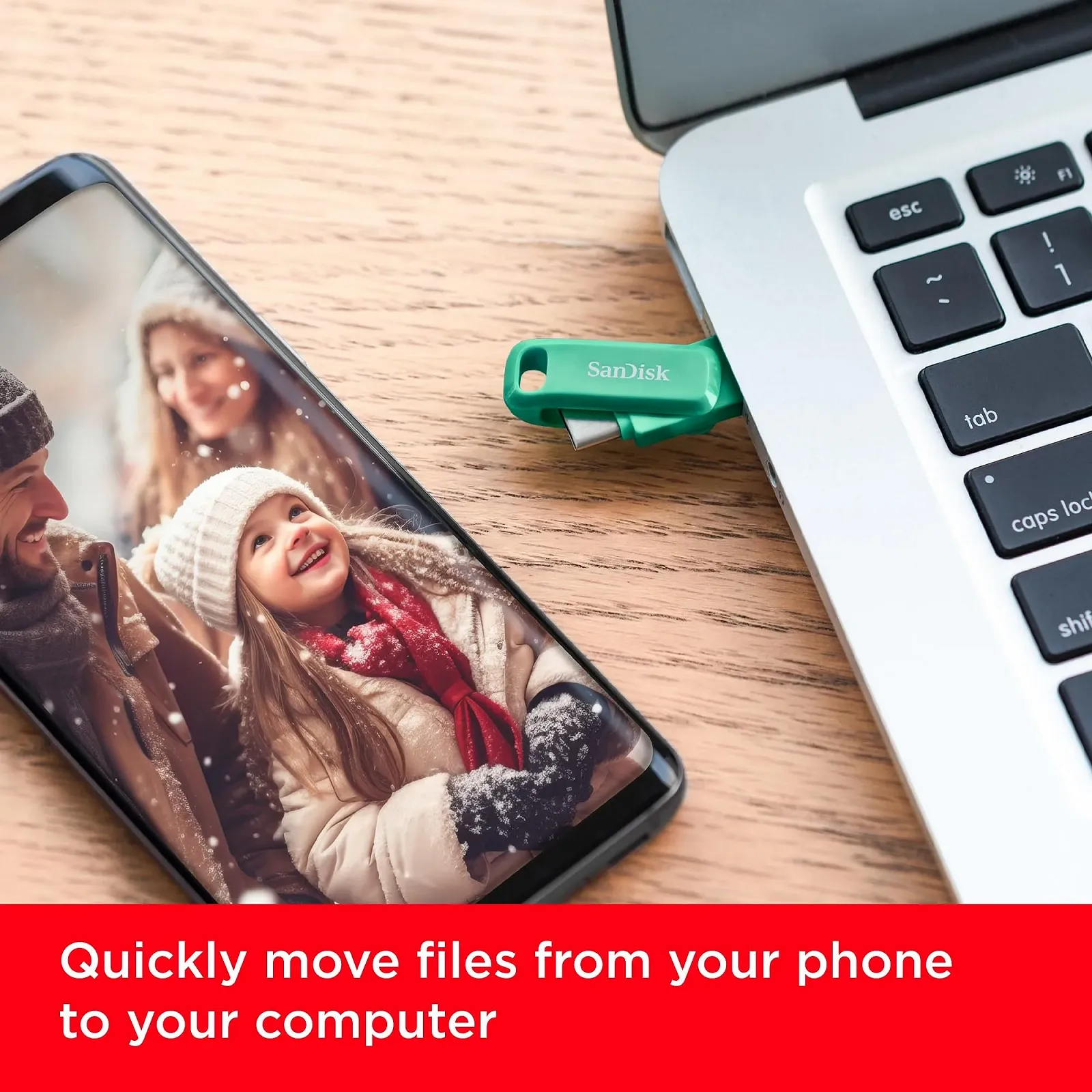 USB-флеш-накопичувач SanDisk Ultra Dual Drive Go 512 GB USB Type-C/Type-A Absinthe Green, фото №5 USB-флеш-накопичувач SanDisk Ultra Dual Drive Go 512 GB USB Type-C/Type-A Absinthe Green, фото №5