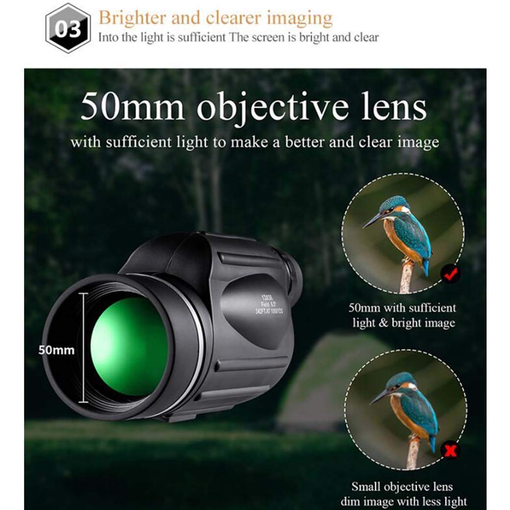 Бінокль Vogelbeobachtungs Fernglas 13x50 Великий HD-Окуляр Широке поле зору Вбудований далекомір Good, фото №6