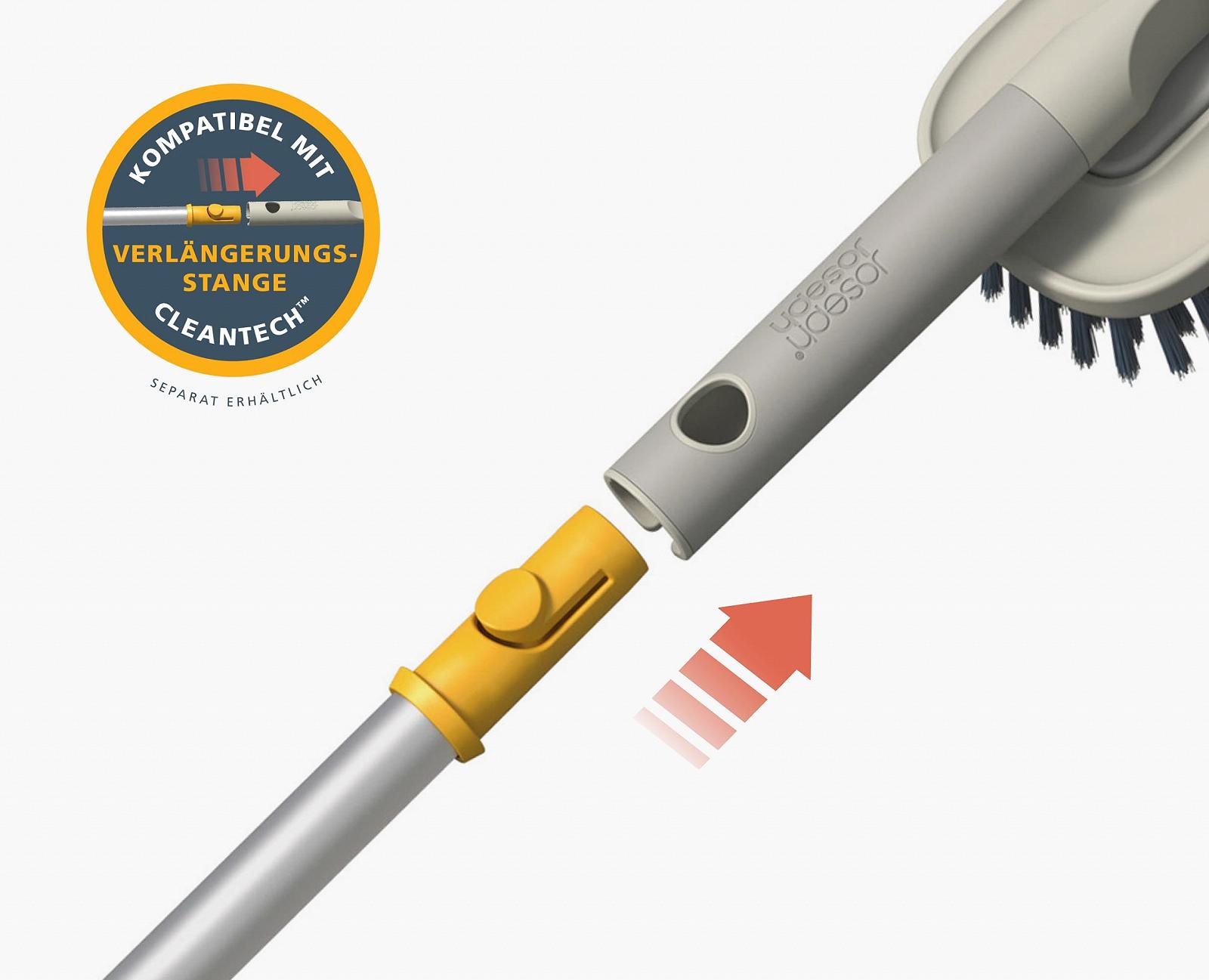 Щетка для плитки и швов 2-в-1 Joseph Joseph CleanTech с V-образной щетиной Soft Grip, фото №5