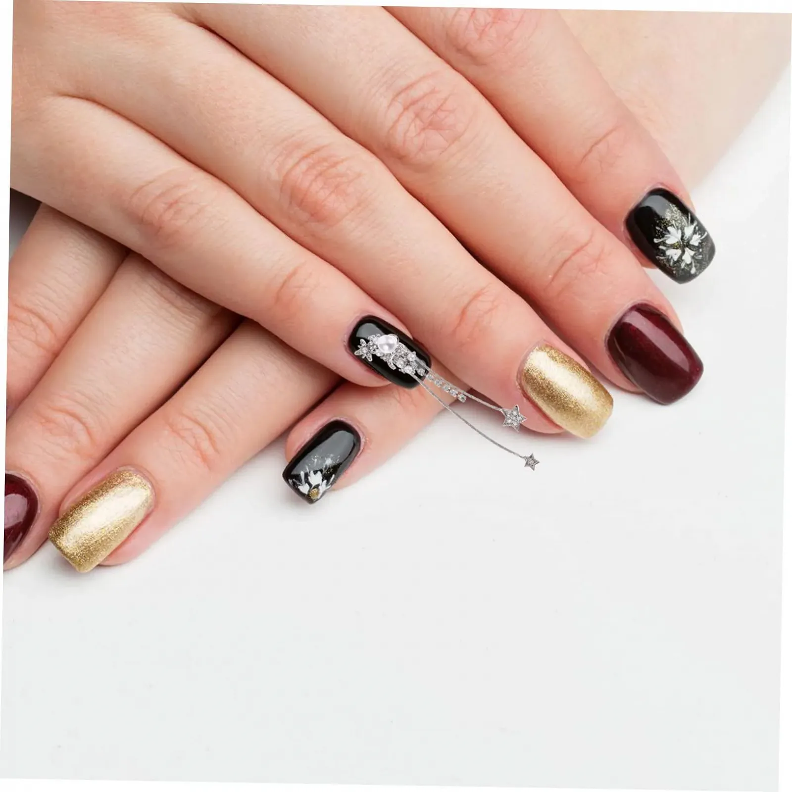 Украшение для ногтей FRCOLOR Заклепки Рождественские украшения Заклепки Самодельные украшения для маникюра Медь Инкрустированный циркон, фото №5