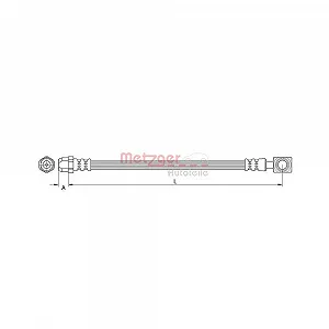 Тормозной шланг METZGER 4111437 для MINI, задняя ось слева, задняя ось справа - Фото 1