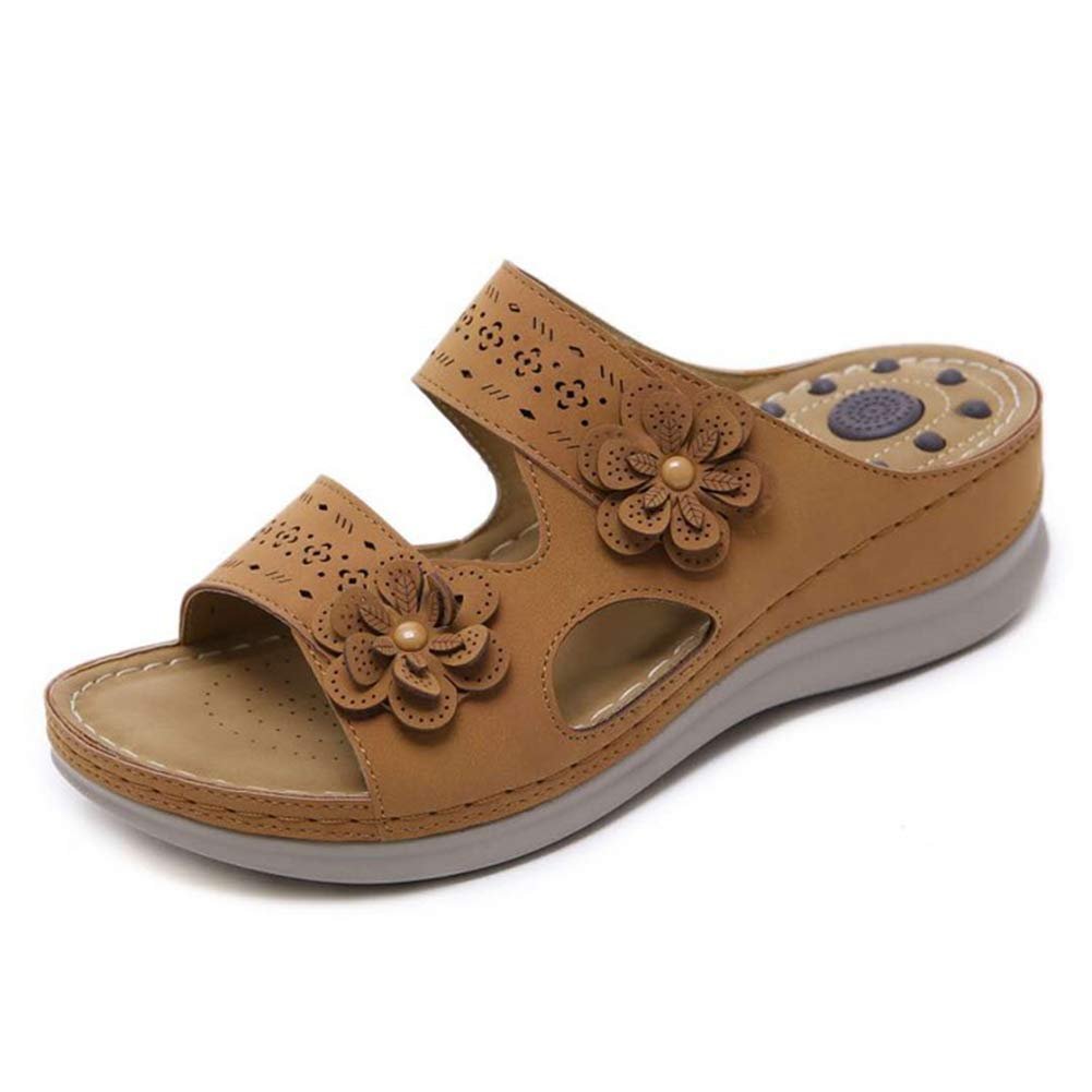 Ортопедические шлепанцы для женщин на платформе с клиновидной подошвой, легкие, нескользящие, фото №1