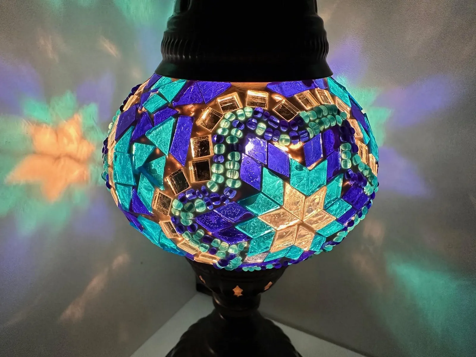 Настільна лампа Samarkand Lights Mosaic Table Lamp M Ручна робота Турецька Блакитна зірка, фото №3