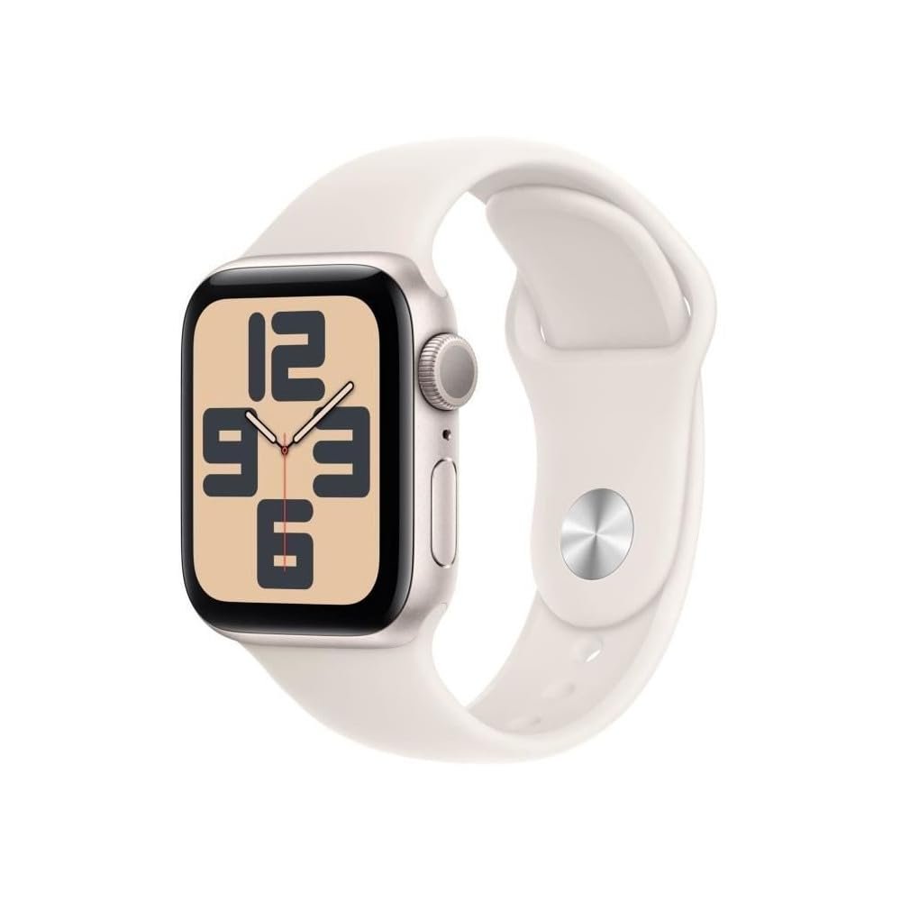 Смарт-годинник Apple Watch SE (2nd Generation) GPS 40мм, алюмінієвий корпус, колір - Полярна зірка, спортивний ремінець - Полярна зірка (S/M). Датчик фітнесу та сну, виявлення аварій, монітор серцевого ритму, фото №1