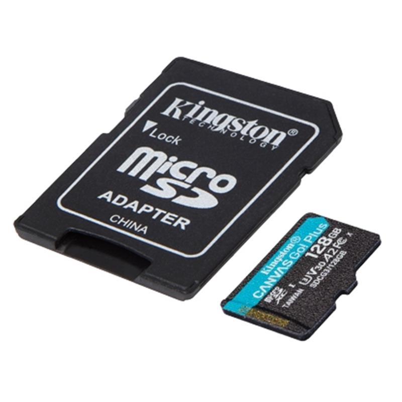 Карта памяти MicroSDXC 128GB UHS-I/U3 Class 10 Kingston Canvas Go! Plus R170/W90MB/s + SD-адаптер SDCG3/128GB, фото №2