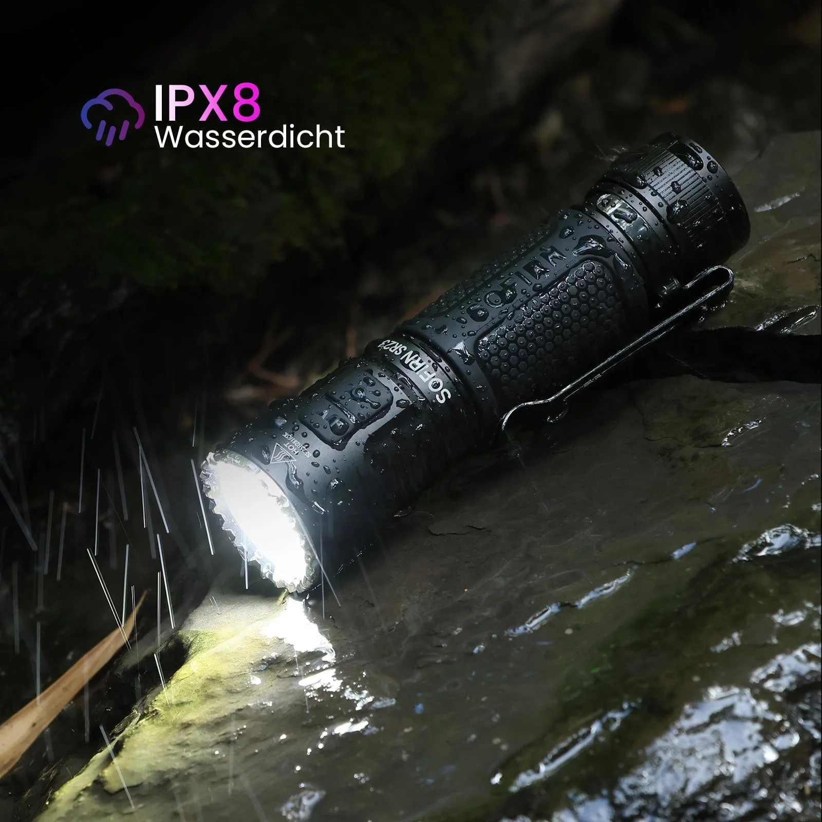 Фонарь SOFIRN SR23 с УФ лампой 3300 лм, 365 нм, черный, фото №6