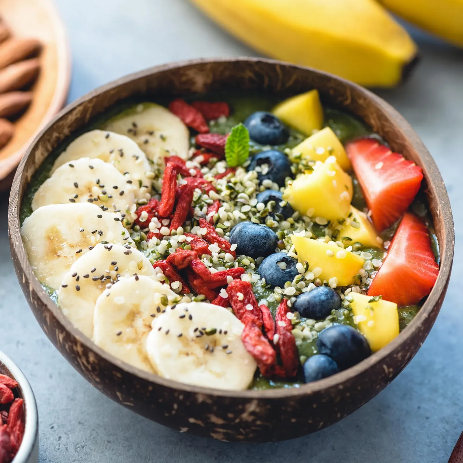 Миска Relaxdays Из кокоса Набор из 2 с деревянными ложками Миска для хлопьев, фото №5