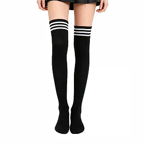 Женские очень длинные носки выше колена, гетры в полоску, повседневные высокие носки - Фото 1
