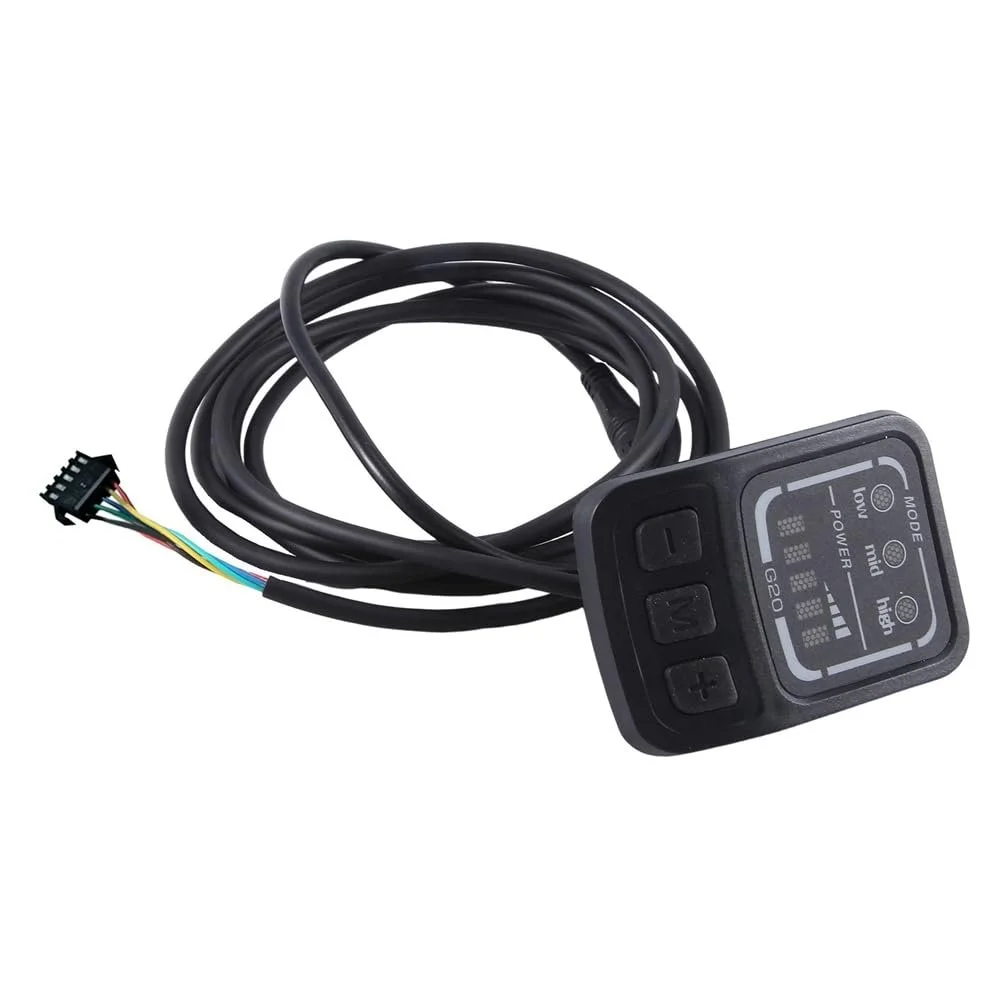 Дисплей для электровелосипеда G20 LCD 24V/36V/48V проводной SM разъем Black, фото №1