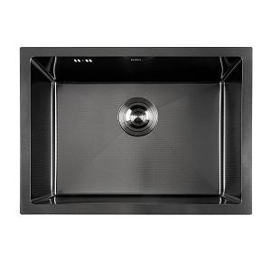 Мийка для кухні чорна під стільницю, декорована з PVD покриттям Nett NBS-5742U - Фото 1